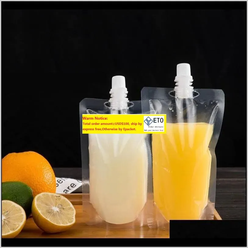 wholesale Packing Bags Standup Plastic Drink Packaging Bag Spout Pouch For Beverage Liquid Juice Milk Coffee 200500Ml Lx0080 1650K Rdhxy LL