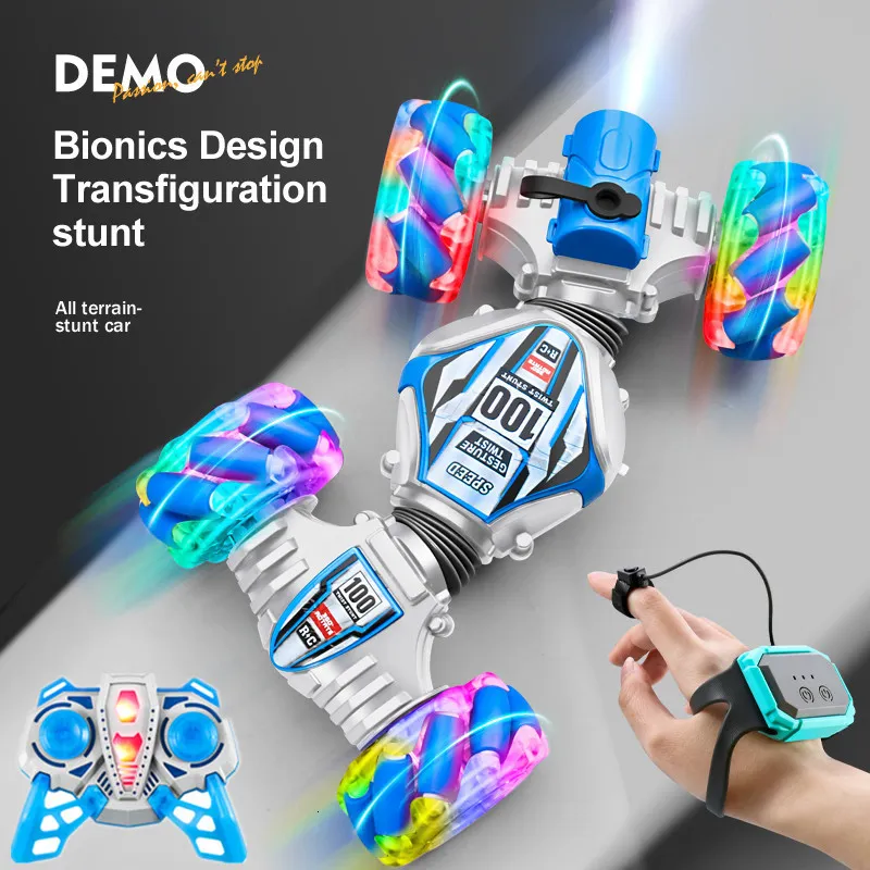 Electric/RC Car high-tech RC remote control car watch hand gestures 360° rotating off-road climbing stunt exhaust blowtorch music Boy toy 230807
