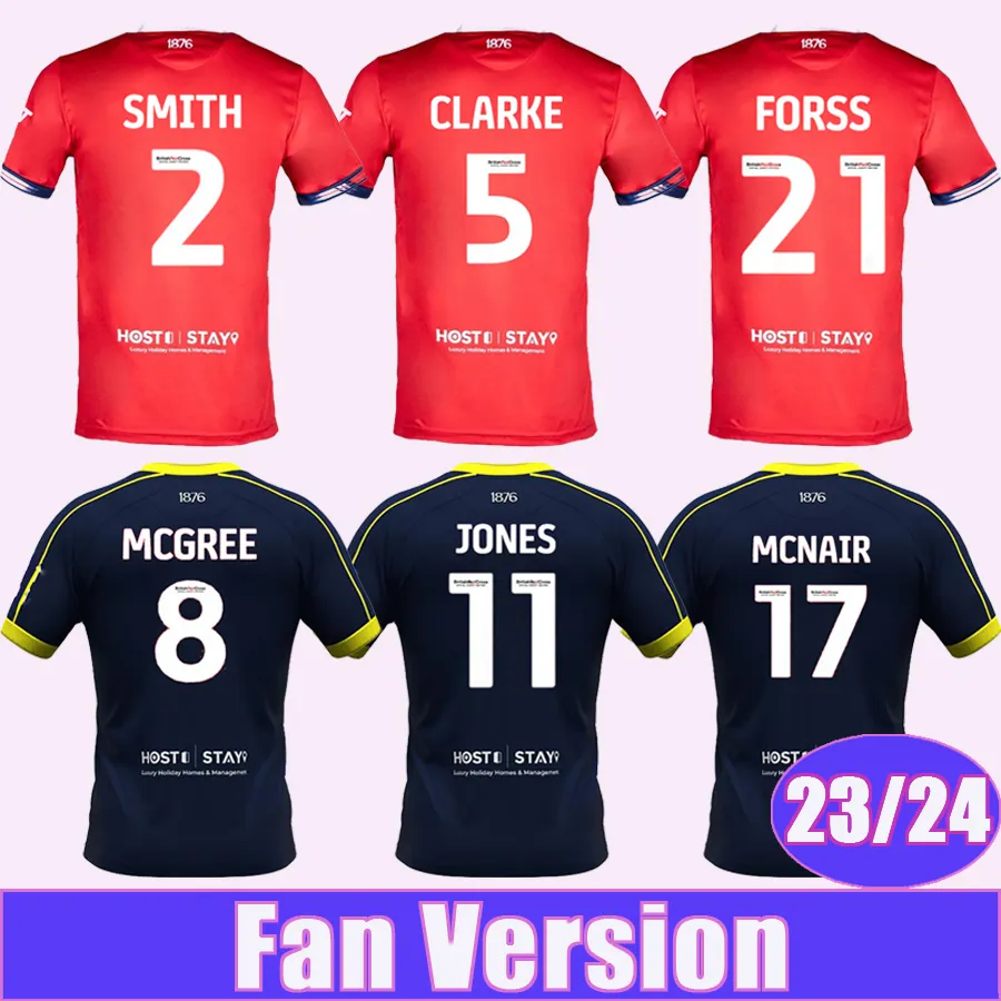 23 24 Middlesbrough Mens Soccer Jerseys Smith Clarke mcgree Jones McNair Forss Fry Howson Payero Lenihan Home Away Football Shirt