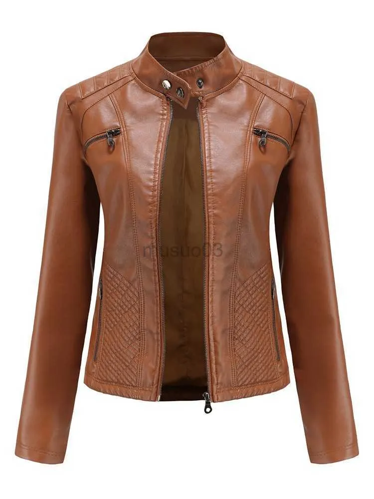 Womens Leather Faux Leather Faux Leather Jacket Women 2023 Autumn
