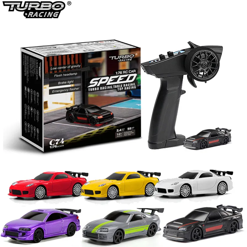 ElectricRC Car Turbo Racing 1 76 C74 C73 C72 RC SPORTS RTR KIT MINI FULL比例リモートコントロールおもちゃと大人230808