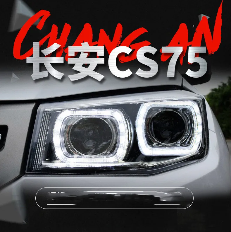 Car Lights Front Headlamp For CHANGAN CS75 20 14-20 17 LED Driving Light Dual Lens Xenon Headlight Assembly