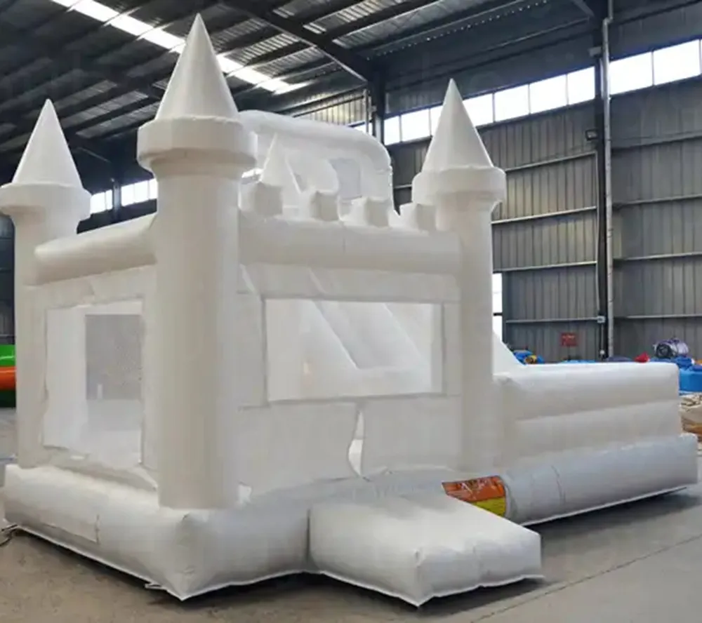 Commercial Trampolines Wedding White Bouncy Inflatable Jumping Castle Water Slide with Ball Pit White Bounce House Combo