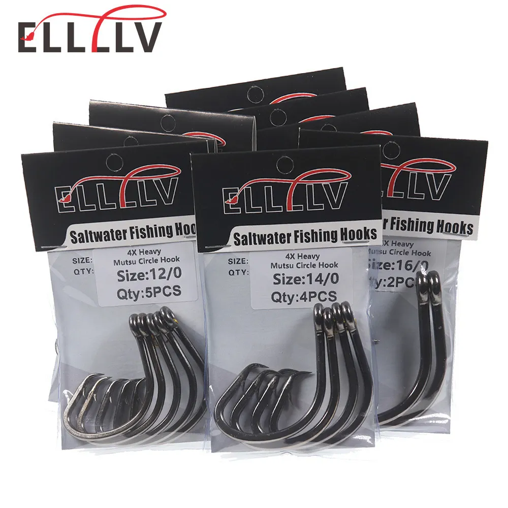 Fishing Hooks Elllv 4X Heavy Mutsu Circle Super Strong Saltwater Boat  Fishing Trolling Hook Offset 50 160 For Grouper Snapper Tuna Shark 230807  From 8,31 €