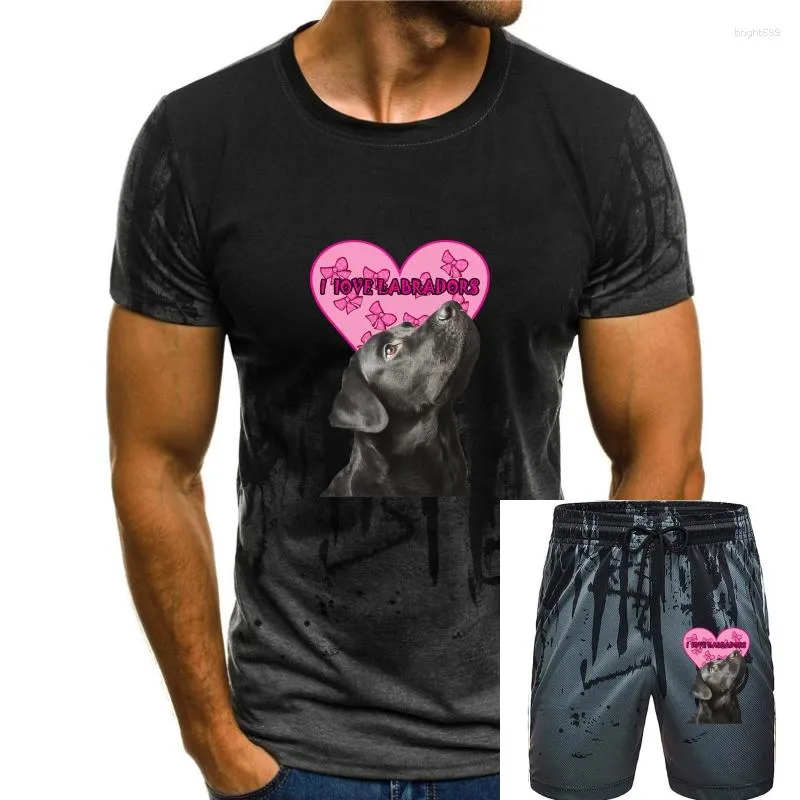 Męskie dresy czarne labrador T Shirt I Love Labradors - wybór kolorów rozmiarów!