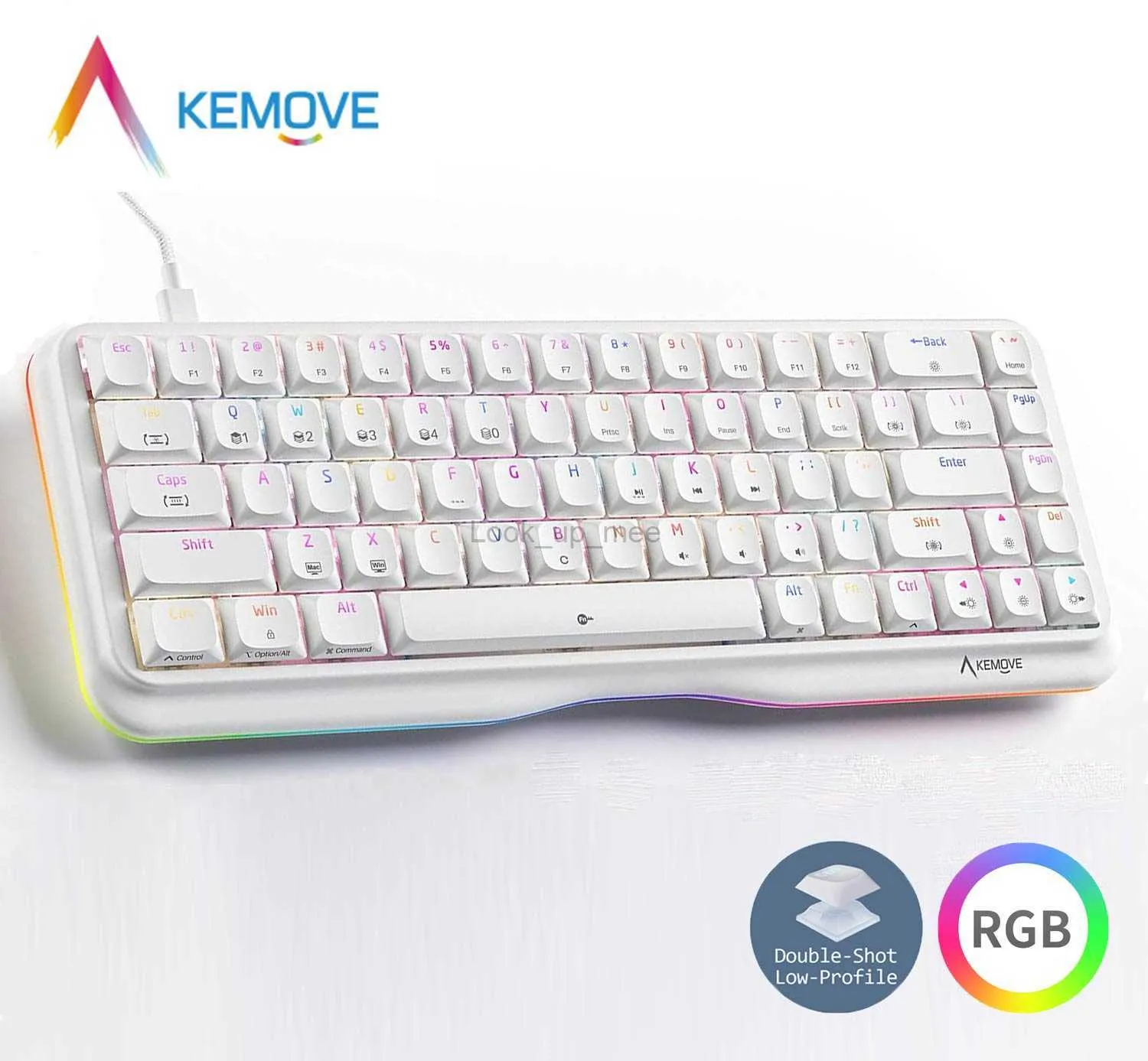 KEMOVE K68SE filaire 60% clavier mécanique de jeu RGB rétroéclairé/bande lumineuse commutateur bleu profil DSA PBT Keycaps pour Windows/Mac HKD230808