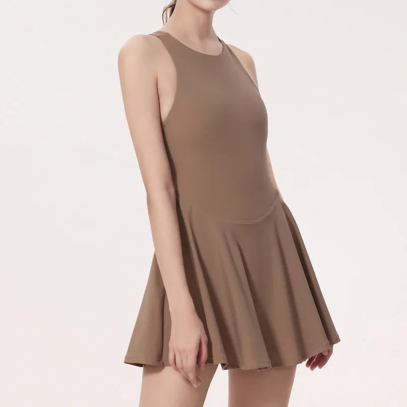 brown checkered dress Damson Madder Harmony Midi Dress in Yellow,Rust