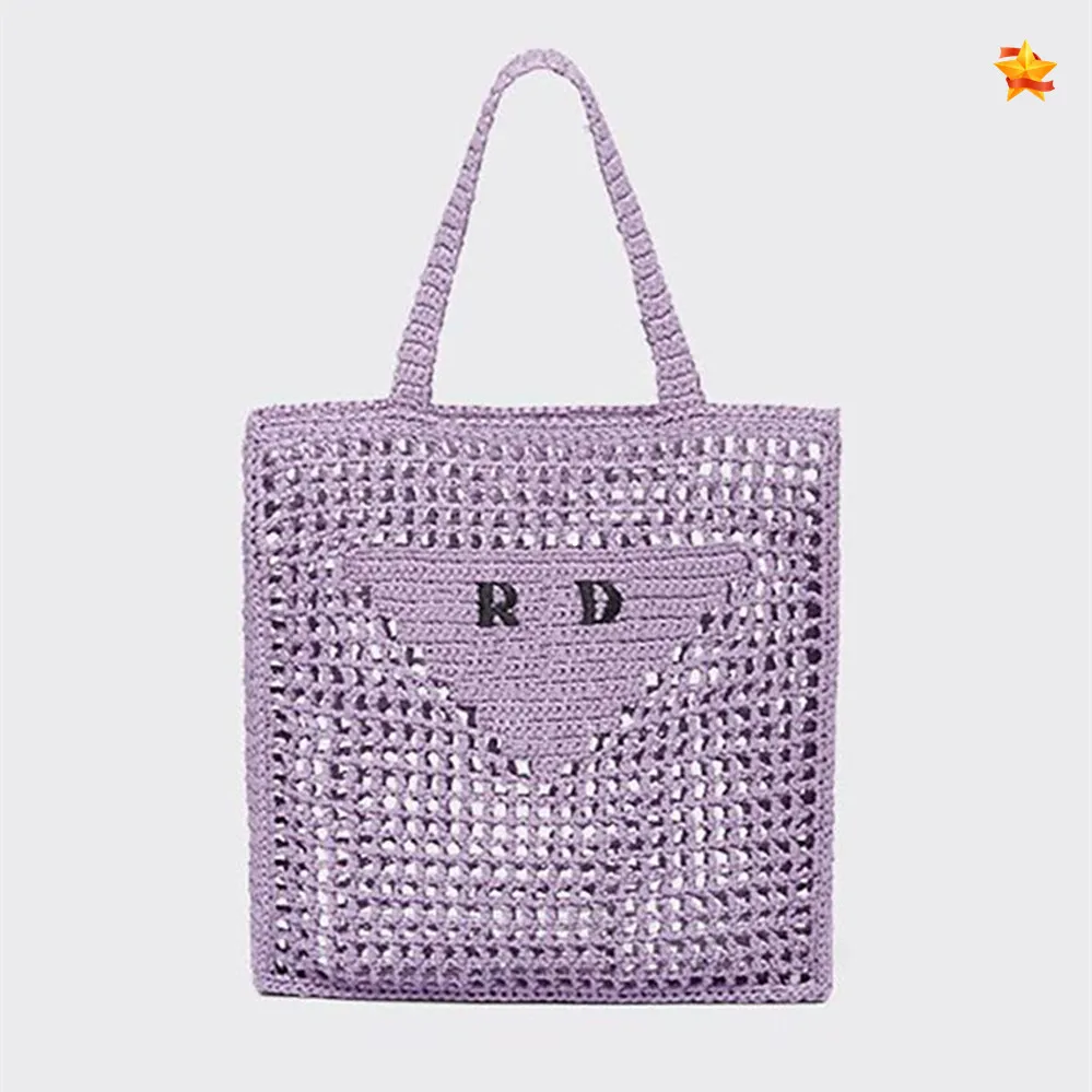 Sac à provisions en paille d'été fourre-tout sac à bandoulière sac de créateur sac fourre-tout sacs à main femmes évider décontracté raphia tricot décontracté lettrage Logo hommes p sac sacoche Nylon Hobo