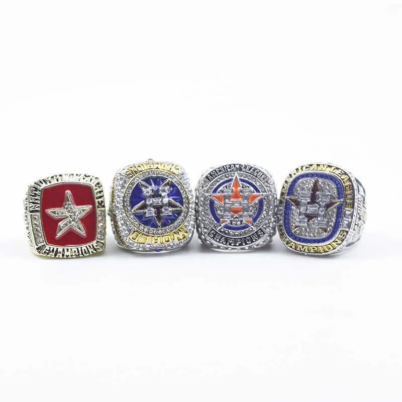 Ensemble de championnat de baseball avec 4 anneaux de champion des Astronauts de Houston 2021