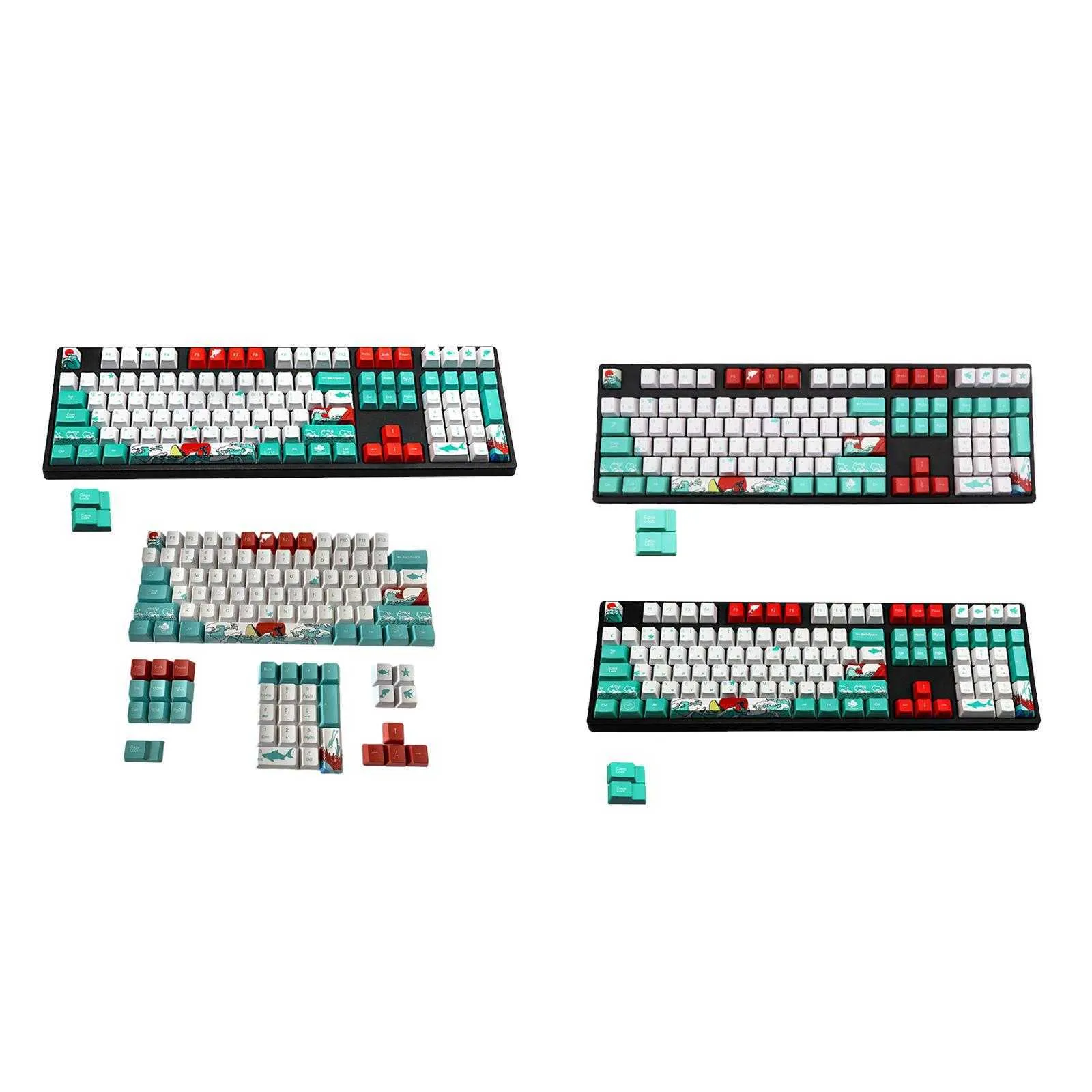 110Key Coral DYE-SUB PBT Keycaps DIY Set for Cherry Keyboards