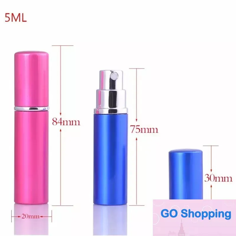 Klassieke 5 ml mini-spray parfumfles reizen hervulbare lege cosmetische container verstuiver aluminium flessen