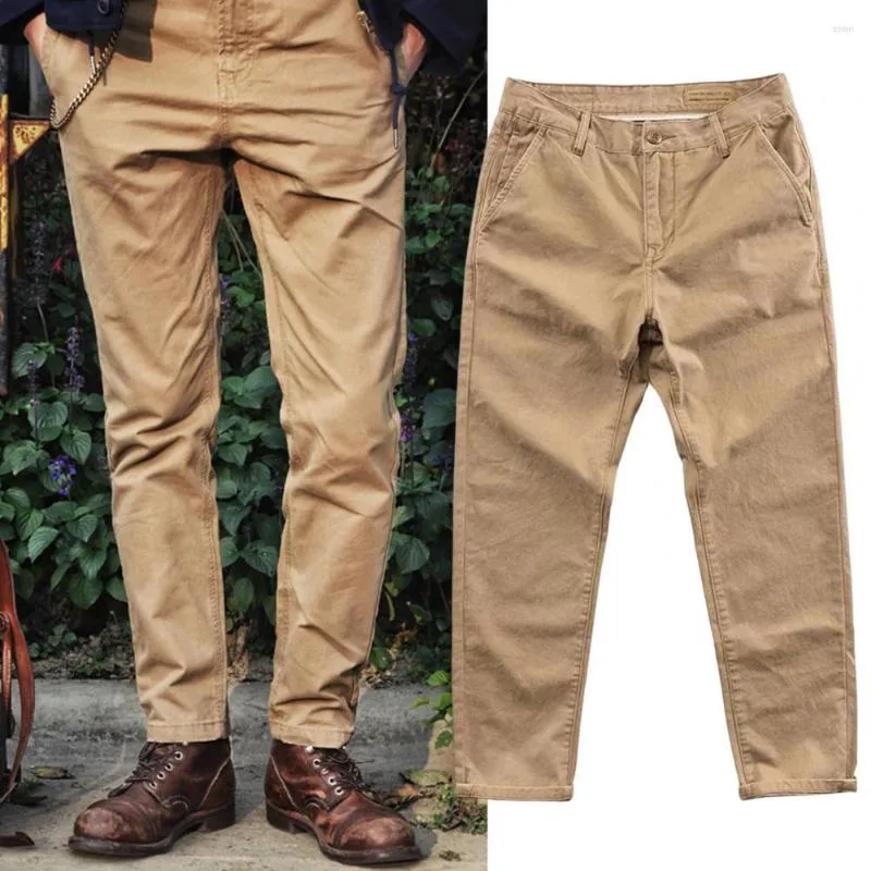 Pantalons pour hommes excellents pantalons de travail pour hommes entraînement match haut taille moyenne couleur pure