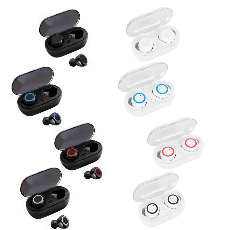 Y50 Bluetooth Kulaklık Y50 Üreticisi TWS Sports Dış Mekan Kablosuz Kulaklık Seti 5.0 Şarj bölmesi dokunmatik kulaklık