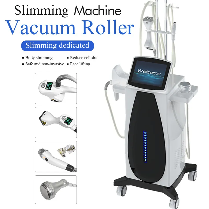 VELA Roller Cavitation Slimming Machine RF Skin åtdragning Vakuum Lasercellulitförlust Body Slim Beauty Equipment med fyra handtag