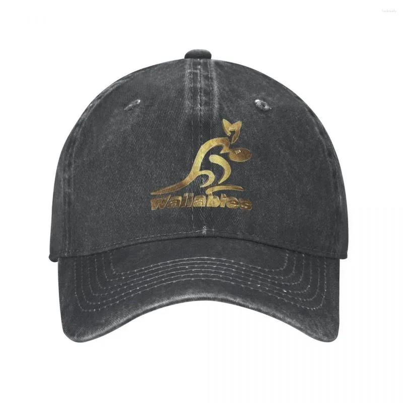 Ball Caps Australia Rugby Wallabies Gold Baseball Vintage Distressed Washed Snapback Hat Men Women Outdoor All Seasons Travel Cap
