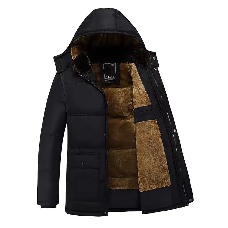 Vestes pour hommes hiver chaud doudoune manteau hommes Vintage luxe surdimensionné à capuche couleur unie laine d'agneau épais rembourré vestes vêtements d'extérieur 230807