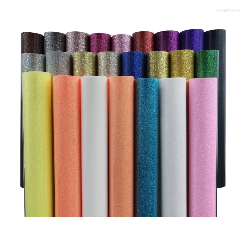 Adesivi per finestre 30x21cm HTV Glitter Heat Transfer Roll per macchine da taglio T-shirt Pellicola di design fai-da-te