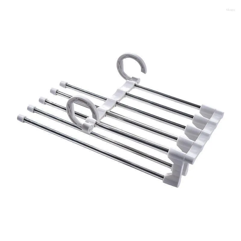 Hangers Magic Trouser Rack Hanger Stainless Steel Folding Tie Shelf Bedroom Closet Finishing Wardrobe Locker.