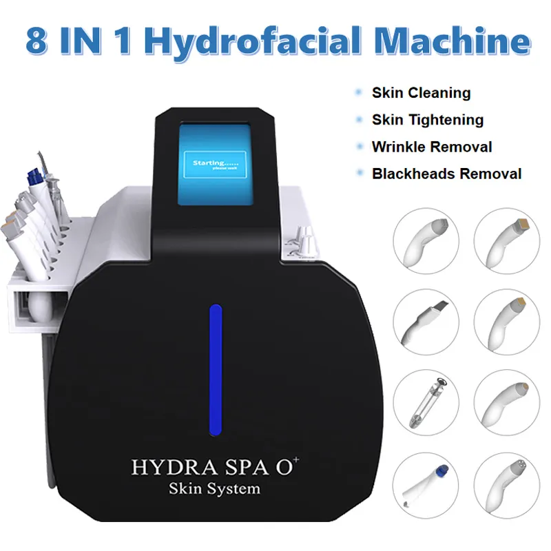 8 IN 1 Hydrofacial Skin Rejuvenation Machine RF EM Wrinkle Removal Skin Care Microdermabrasion Remove Blackheads Skin Cleansing Beauty Instrument