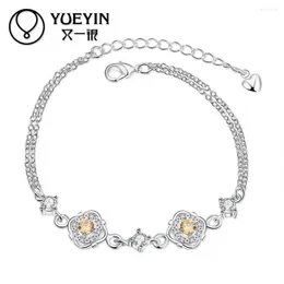 Charm Bracelets 2023 Arrival Silver-plating Bracelet Silver Plated Bangles Link Chain Trendy Luxurious Jewellery Factory Price