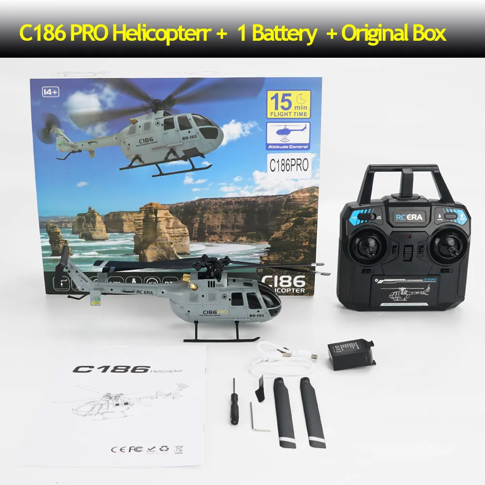 C186 RC helicopter for Adults 2.4G 4 Channel 6-Axis Gyroscope LED