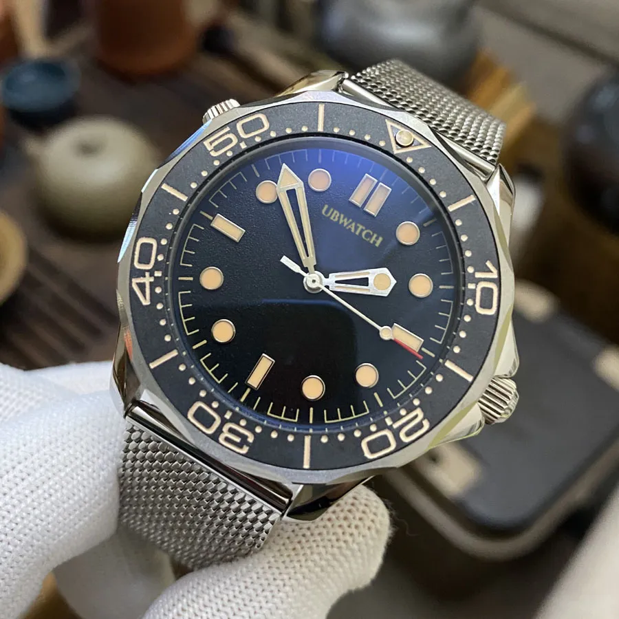 BRAND New Limited Edition Wrist watch Sea Diver 300 master Titanium No Time To Die James B 007 Automatic 42mm Mesh Nato Stainless Steel Bracelet Men's Gift 210.90.42