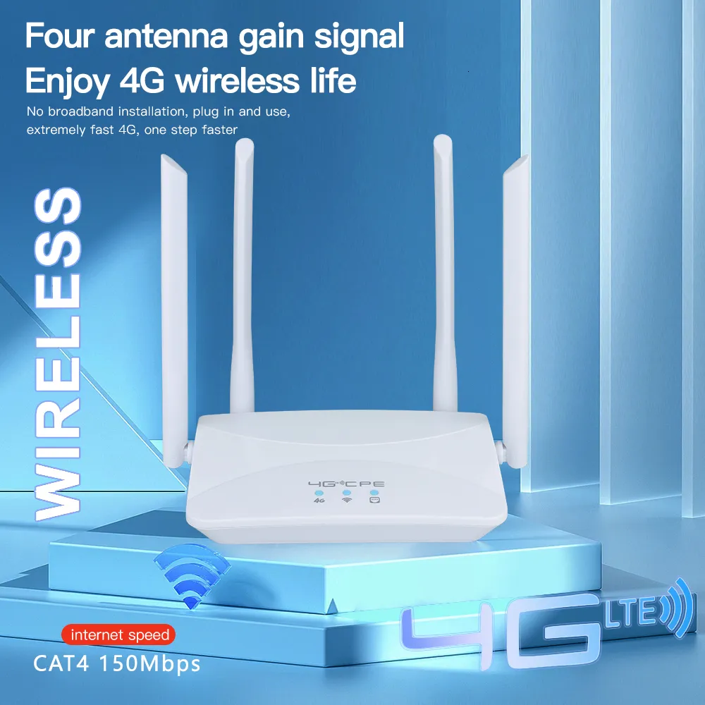 KuWFi 300Mbps 4G LTE Router Wireless Router With SIM Card Home Hotspot 4G  WiFi Router RJ45 WAN LAN WiFi Modem Support 32 User