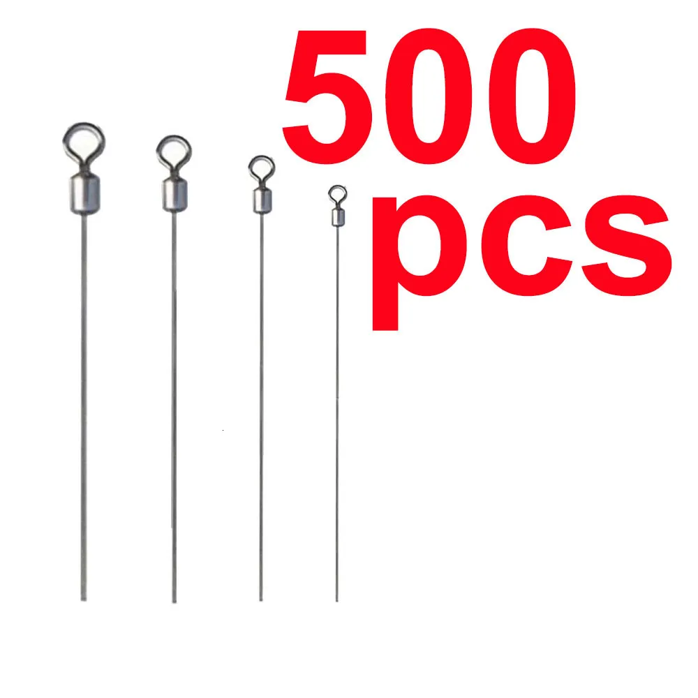 Fish Finder 500pcs filo di acciaio duro palo lungo pesca girevole canna in acciaio connettore di rotolamento accessori attrezzatura 230807