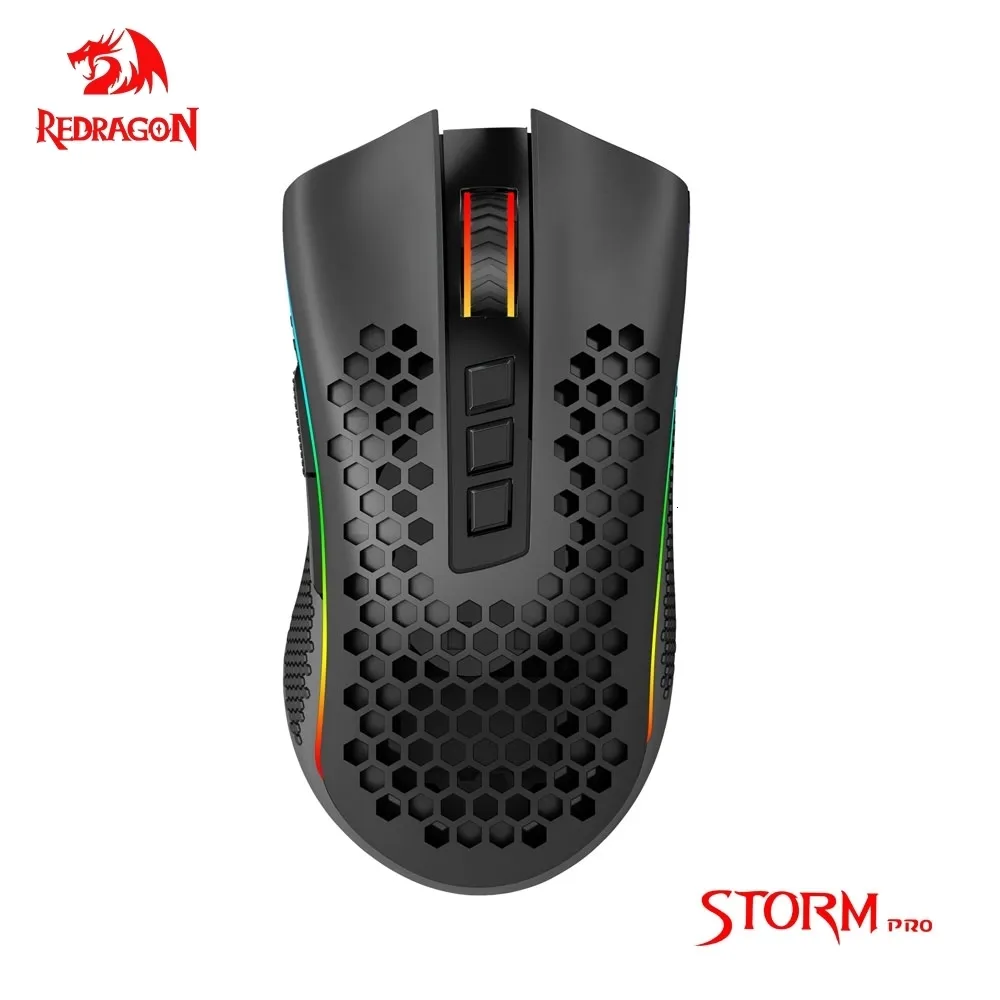 MICE REDRAGON STORM PRO M808KS RGB USB 24Gワイヤレスゲーミングマウス16000 DPIプログラマブルコンピュータゲーマーラップトップPC 230808