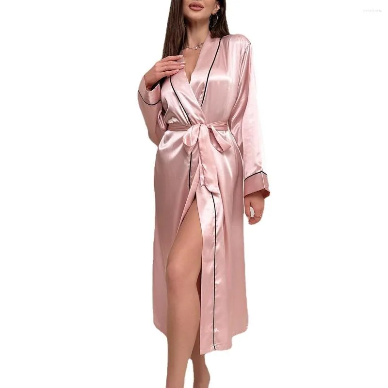 Damen-Nachtwäsche im europäischen Stil, Sommer-Frau-Roben, Satin-Bademantel, sexy Homewear für Damen