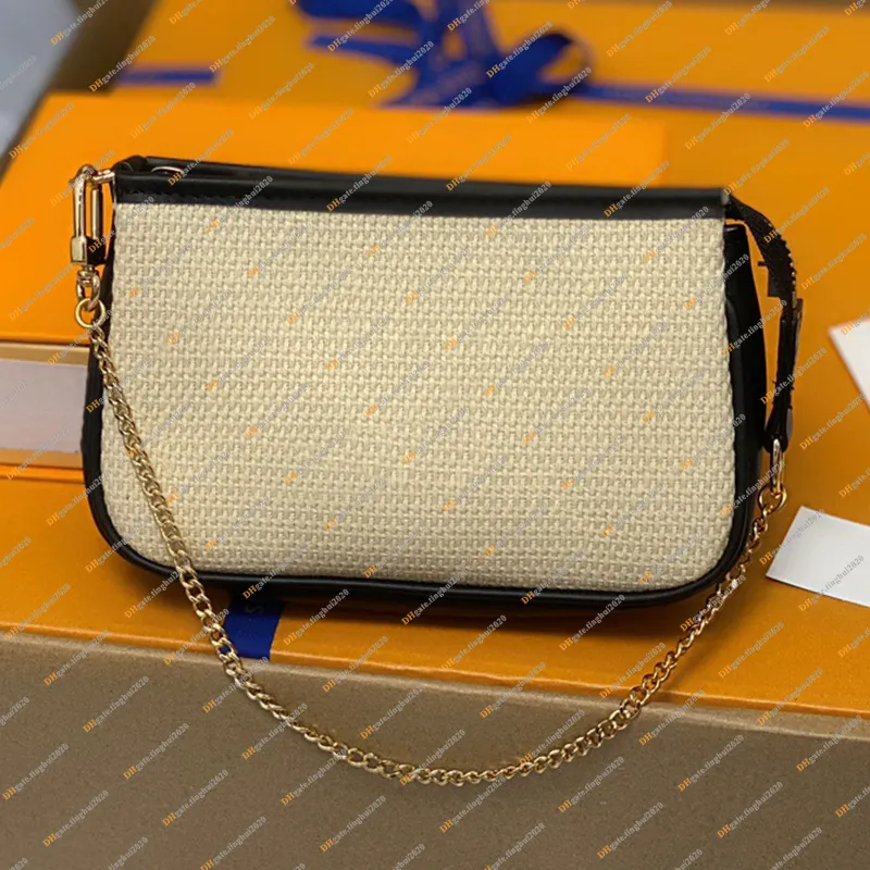 Ladies Designer Bags Mini Pochette Accessoires Chain Bag Wallet Key Pouch Coin Purse Credit Card Holder Holder Top Mirror Quality M82472