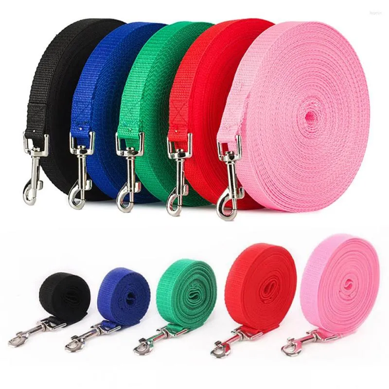 Dog Collars Training Tow Lead Long Nylon Leash Strap Harness Leashes 5 Rope Colors Walking Pet Dogs Collar Cats