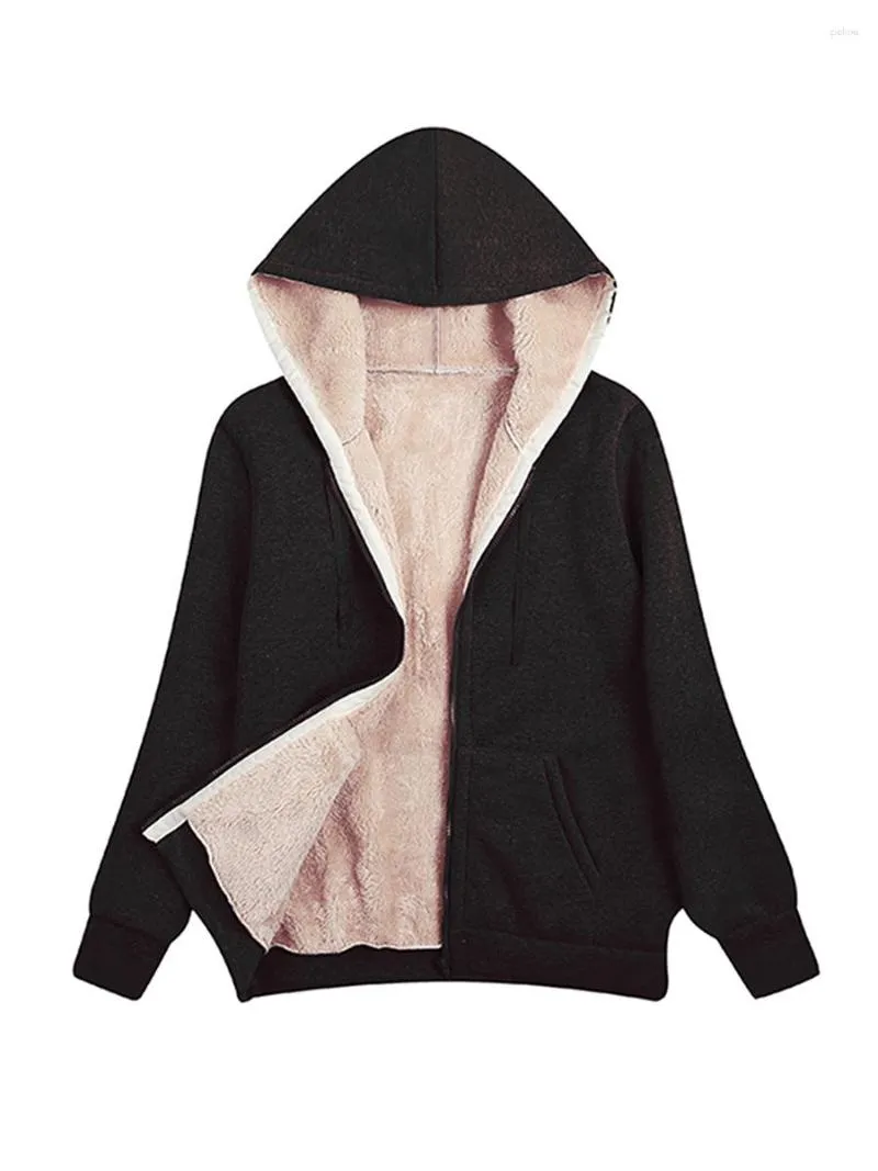 Sweatshirts Women's Hoodies Women s Overdized Sherpa Fleece Hoodie Mysig vintervärme Lång ärm Fluffig Zip Up Jacket med Hood 2023 Autumn O