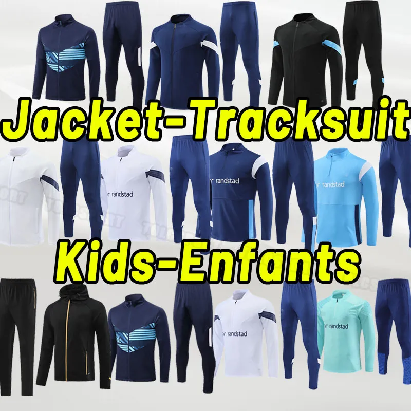 Barnbarn 23 24 Marseil Soccer Tracksuits de OM 2023 2024 Maillot Foot Cuisance Thauvin Benedetto Kamara Payet Long Sleeve Tracksuit Jacket Coat Pants Training