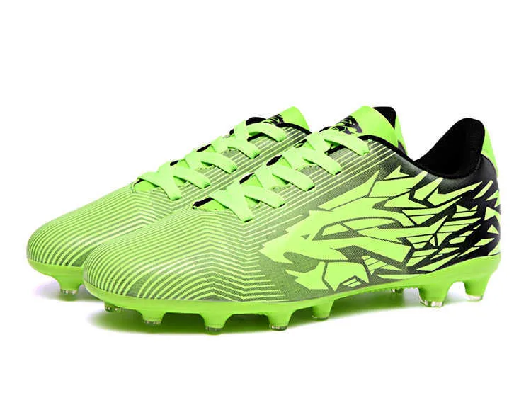 Молодежная модная футбольная обувь детей зеленый синий желтый TF AG Football Boots Женские мужские тренировки обувь 31-44
