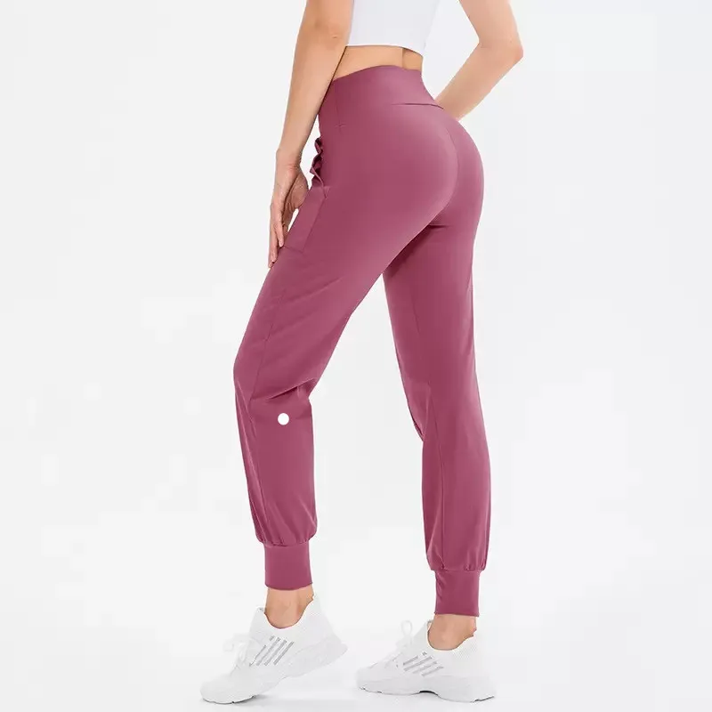 Lu Lu lemen femmes Yoga neuvième pantalon course Fitness Joggers doux taille haute élastique femmes Jogging pantalon 4 couleurs