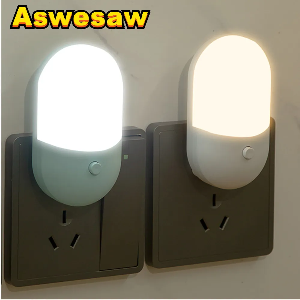 Inne wystrój domu Lampa nocna Lampka Nocna Light Eu US Plug LED LED LIGE LIGHT AC220V Sypialnia Prezent dla dzieci Śliczne na korytarz WC 230807