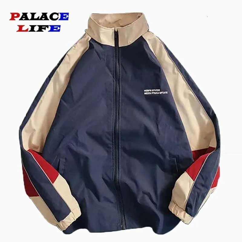 Mannen Jassen Hip Hop Heren Windjack Lente Patchwork Kleurblok Sportkleding Jas Mode Losse Dunne College Jassen 230807