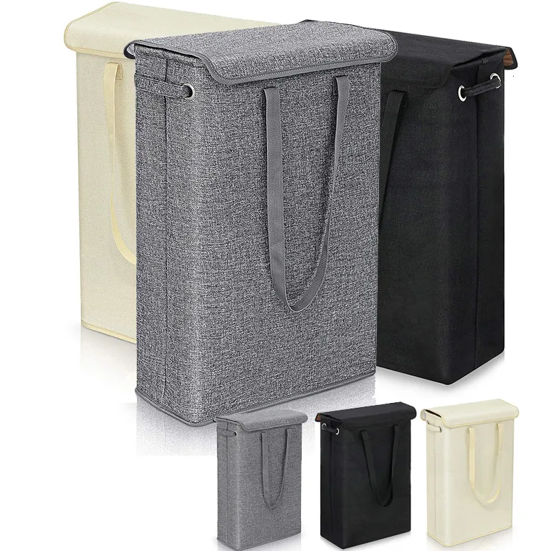 Storage Baskets 45L thin laundry basket with cover n hand fine dirty bedroom kindergarten whole storage ba 230807