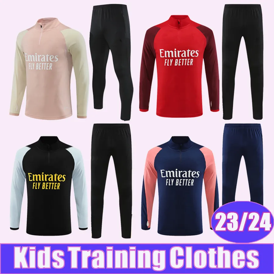 23 24 Lacazette Sarr Cherki Kids Training Walk Soccer Jerseys Tagliafico Castello Jr Lovren