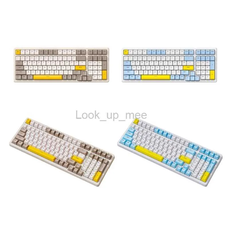 RGB Hot-swap USB Gaming Teclado mecánico 100 teclas Rojo Azul 19 Luces HKD230808