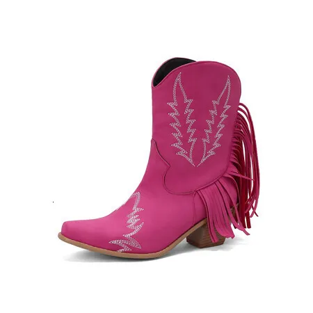 84 Faux Botas Mujer Haftery skórzana Kowbojka dla kobiet 6 cm Western Cowgirl Boots 43 230807 13114 92283