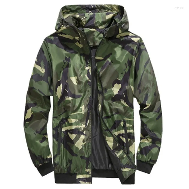 Giacche da uomo Abbigliamento uomo 2023 Primavera Autunno Stampa mimetica Homme Cappotti tattici militari con cappuccio Moda Ragazzi Casual MASCHIO