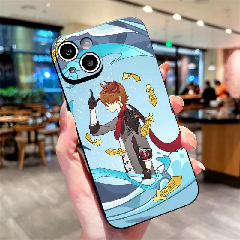 Game Genshin Impact Phone Case for Iphone 14 Pro MAX 13 12 11 XS XR 7 8 Plus X Plus Xiao Zhongli Albedo Cases Cover Funda Coque