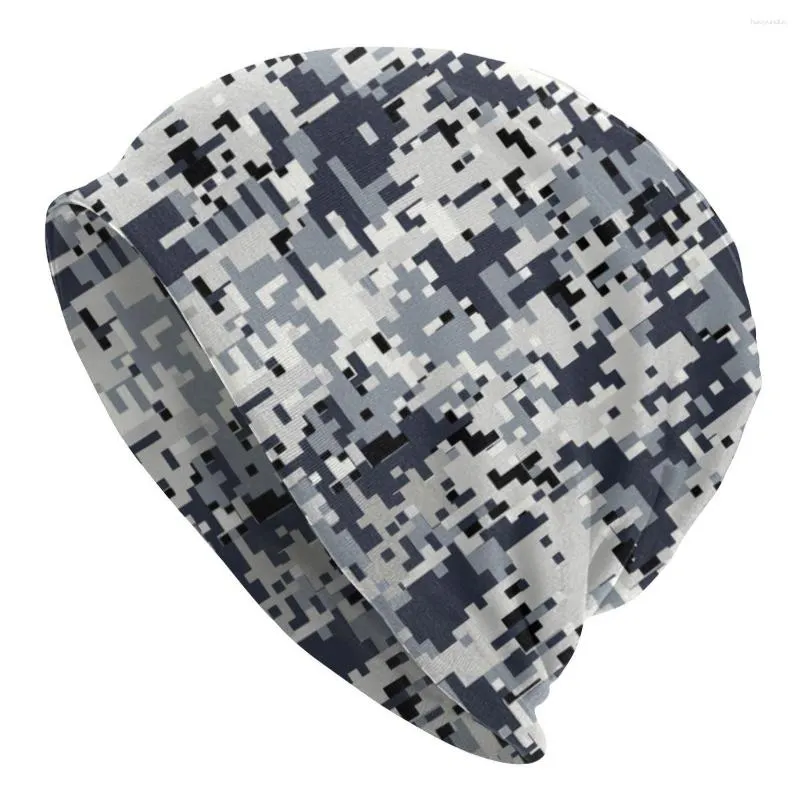 Boinas estilo urbano gorro de camuflagem digital unissex inverno quente gorro homme malha chapéus exército tático camuflagem skullies gorros bonés