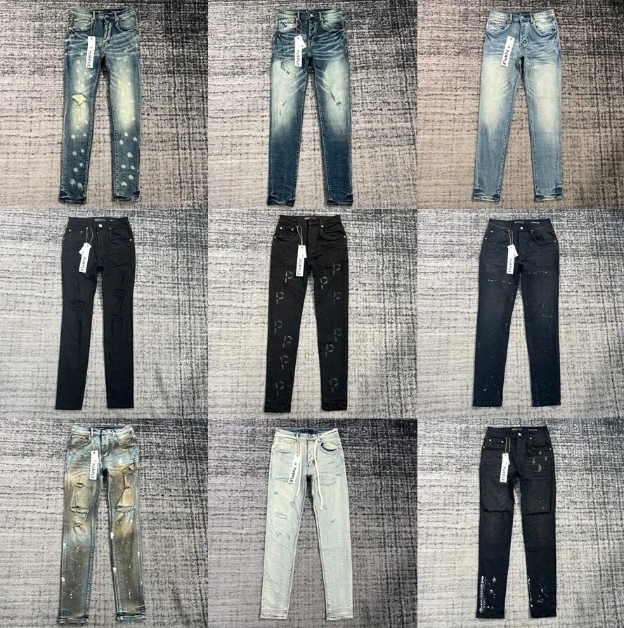 Jeans da uomo Ksubi Designer Jeans Viola di alta qualità Jean Mens Rise Abbigliamento elastico Stretto Skinny Denim Tears Designer Fashionyzgr#s