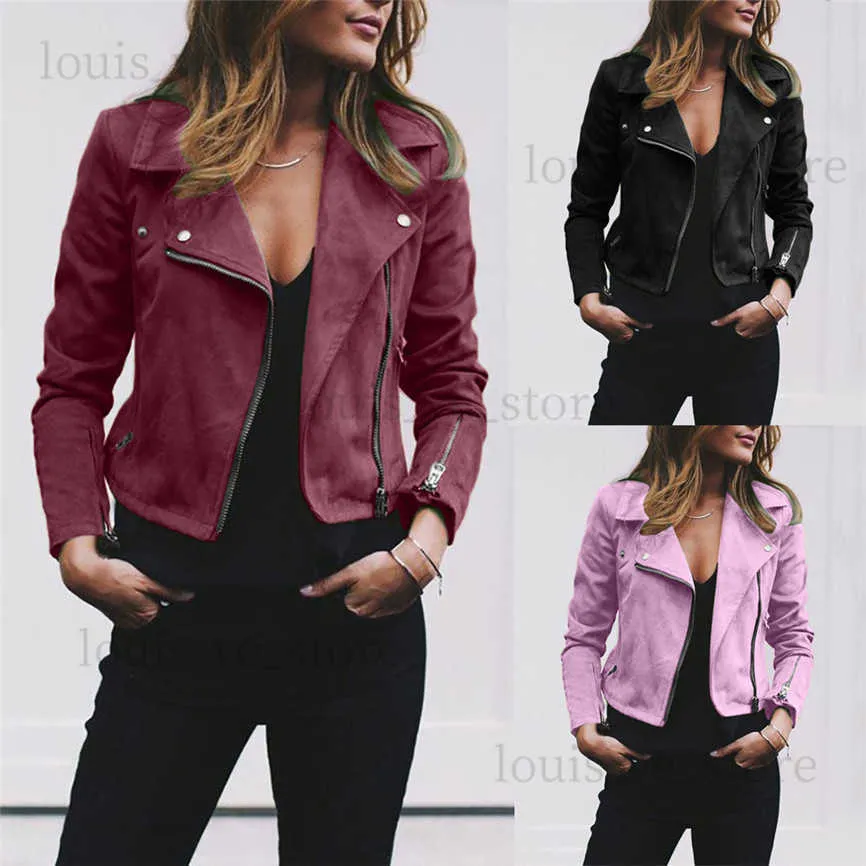 Femmes veste d'hiver en cuir femme veste 2019 mode femmes dames rétro Rivet Zipper Up Bomber veste manteau décontracté Outwear coupe-vent T230808