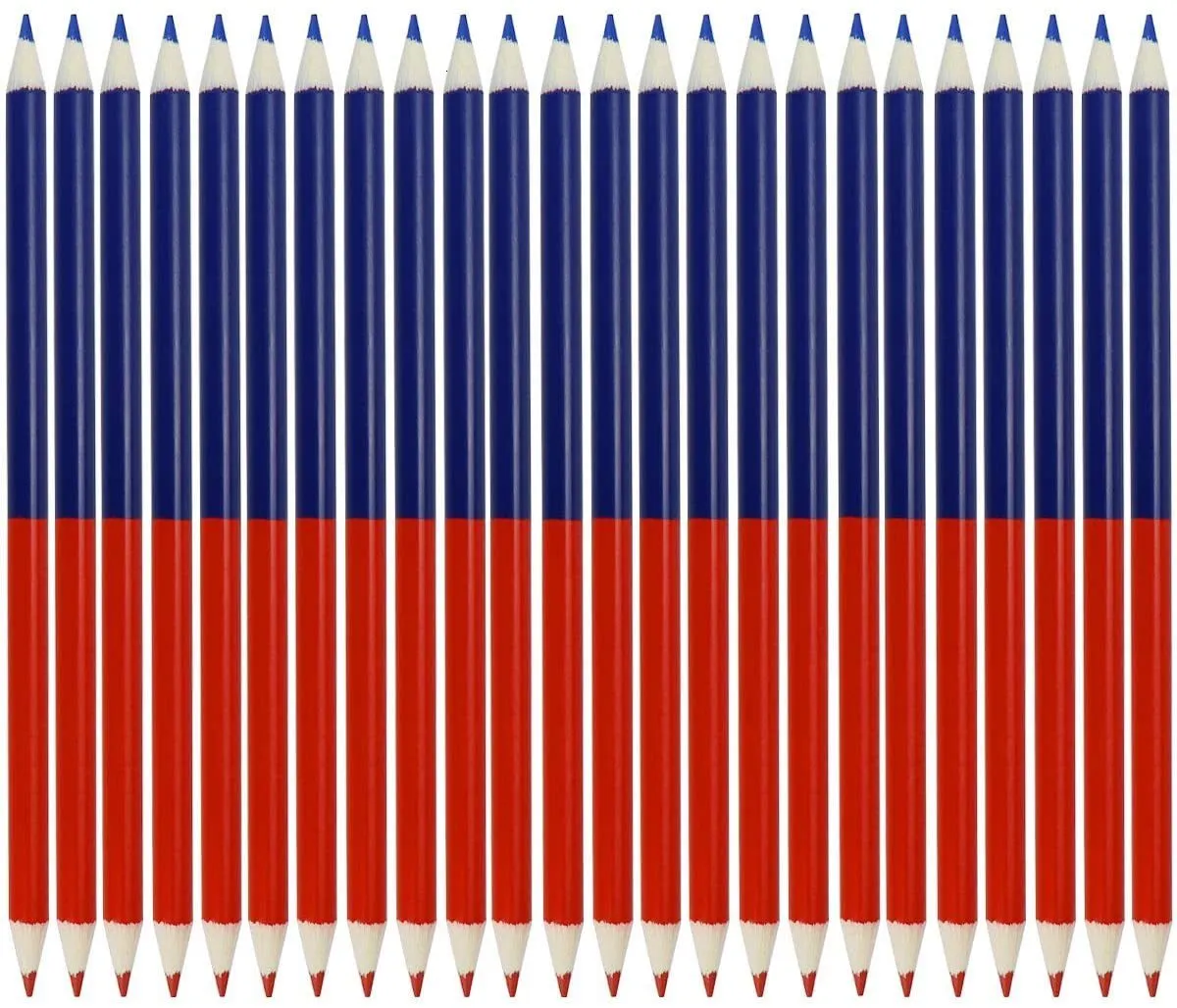 Bleistifte, 50 Stück, alle roten Farbkontrollstifte, rotes und blaues Set für Holzbearbeitung, Maurer, Ingenieur, Büro, Schulbedarf, stationärer Bleistift 230807