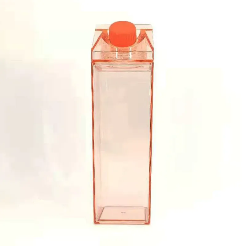 500ml 플라스틱 우유 카톤 물병 BPA 무료 투명한 야외 사각형 주스 상자 도매