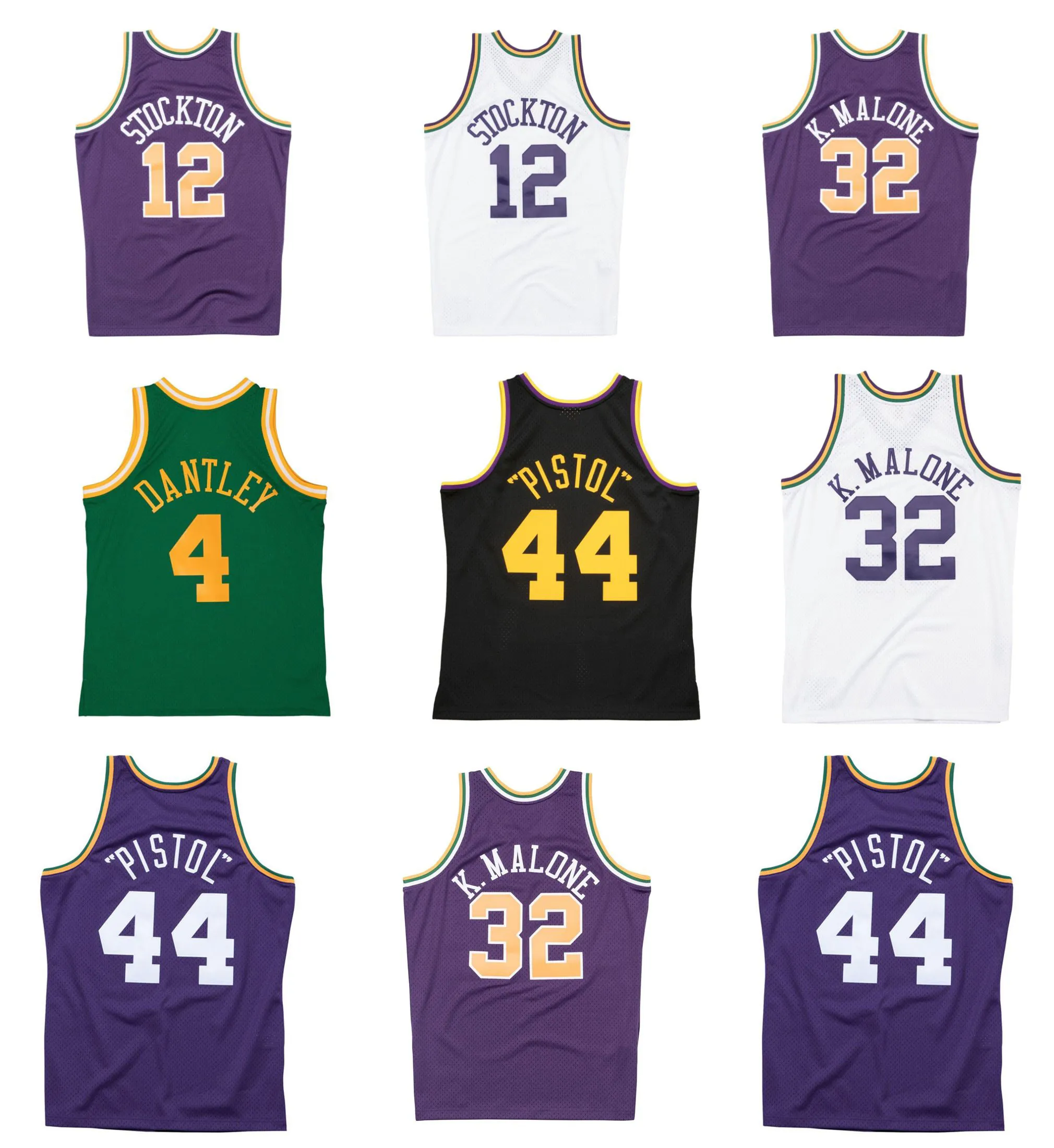 Karl Malone Jazzs Basketball Jersey Utahs John Stockton Mitchell